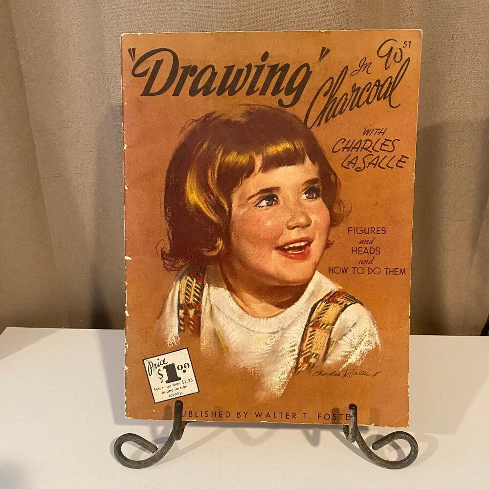Vintage Drawing in Charcoal‎ Book Walter T. Foster 14x10 Art Guide